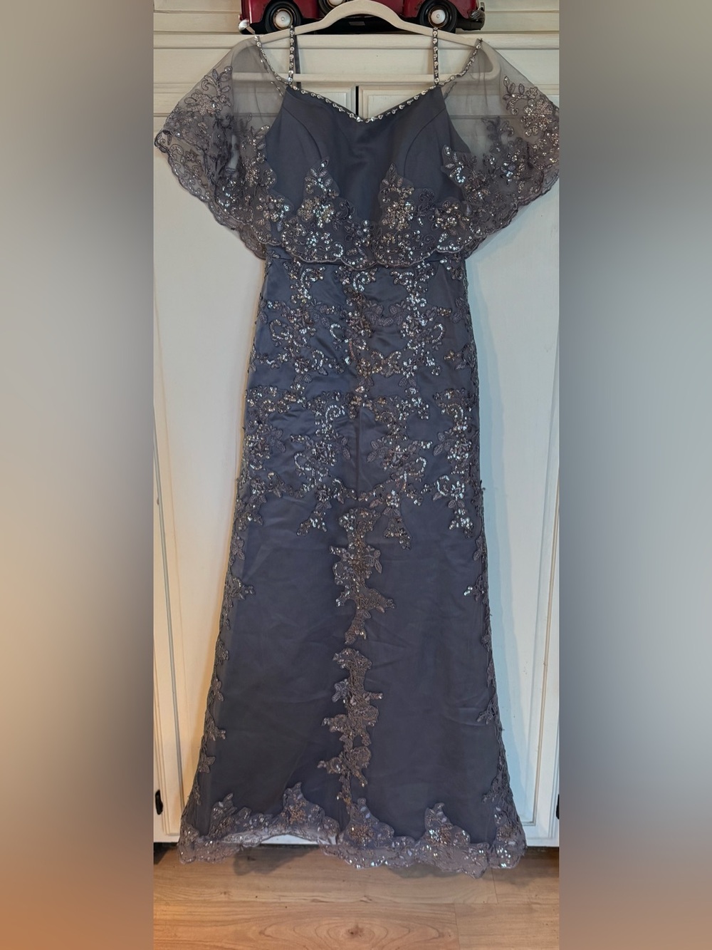 Gallery dark lilac  Sequin Lace Maxi Dress